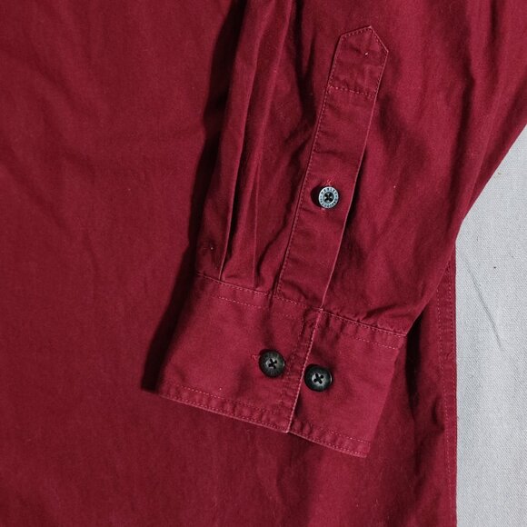 Harley-Davidson casual button down shirt men's size L maroon printed brand name - Picture 10 of 13